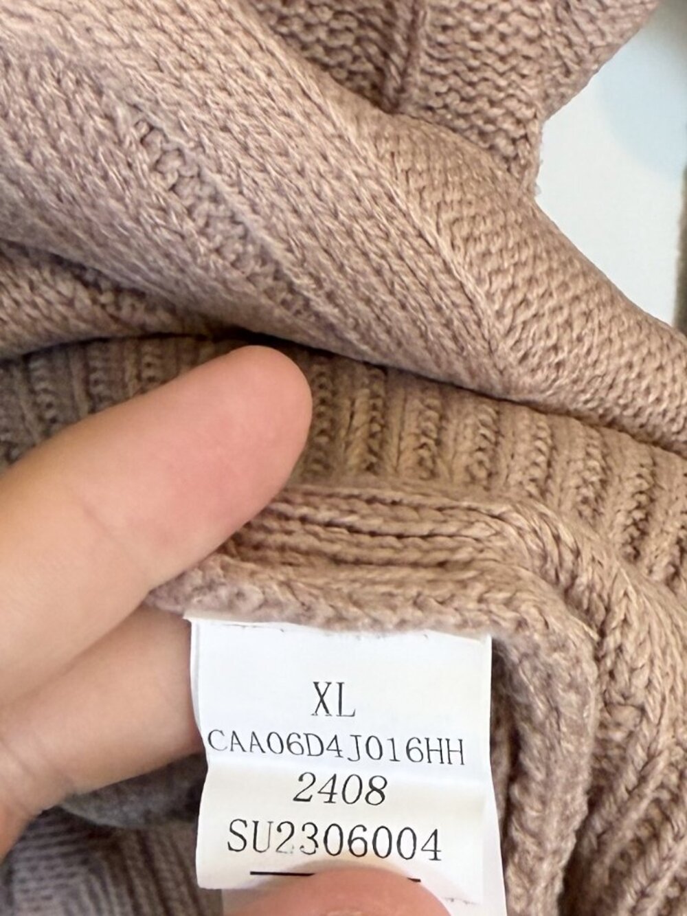 NWT Cupshe Rose Sand Collared Long Sleeve Cable Knit Jumper - Size: Extra Large - Picture 3 of 10